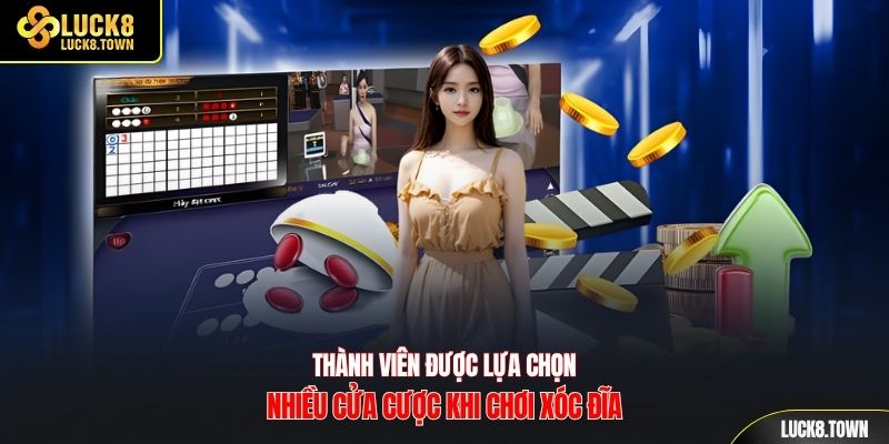 Thành viên được lựa chọn nhiều cửa cược khi chơi xóc đĩa