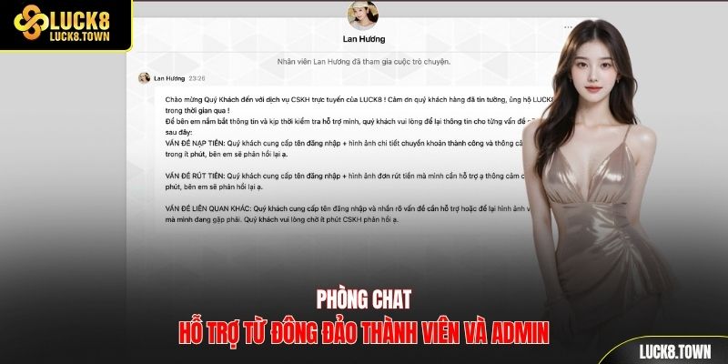 Phòng chat hỗ trợ từ đông đảo thành viên và admin